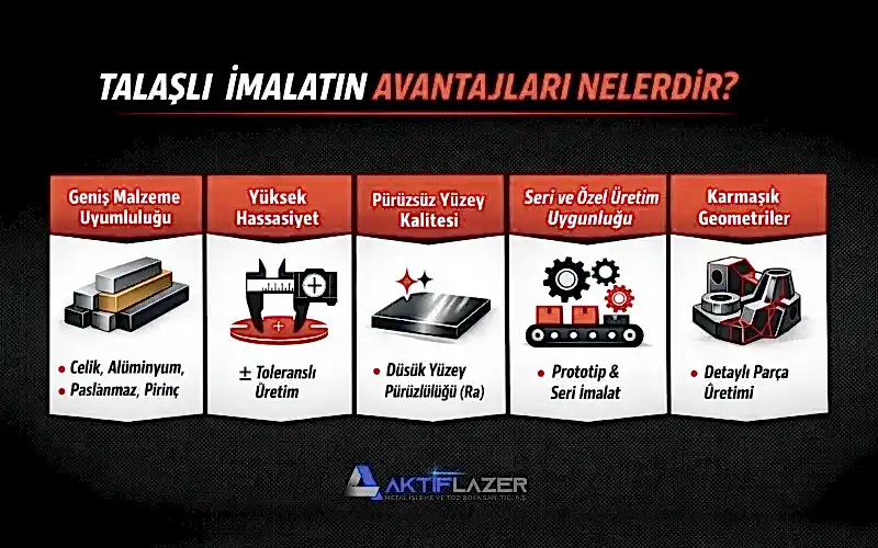 talaşlı imalatın avantajları nelerdir